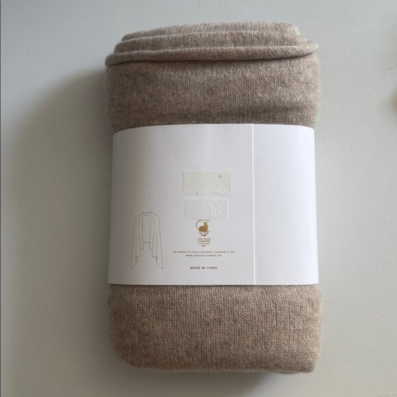 J Crew Cashmere wrap One Size Heather Stone Camel Tan - Picture 5 of 5